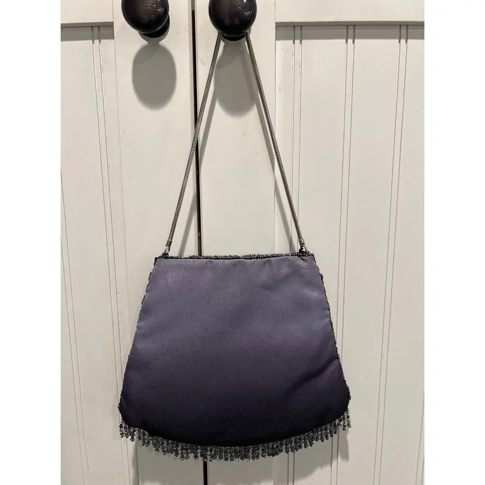 NWT The Limited Women’s Embellished Beaded Ombre Evening Bag Gray Party‎